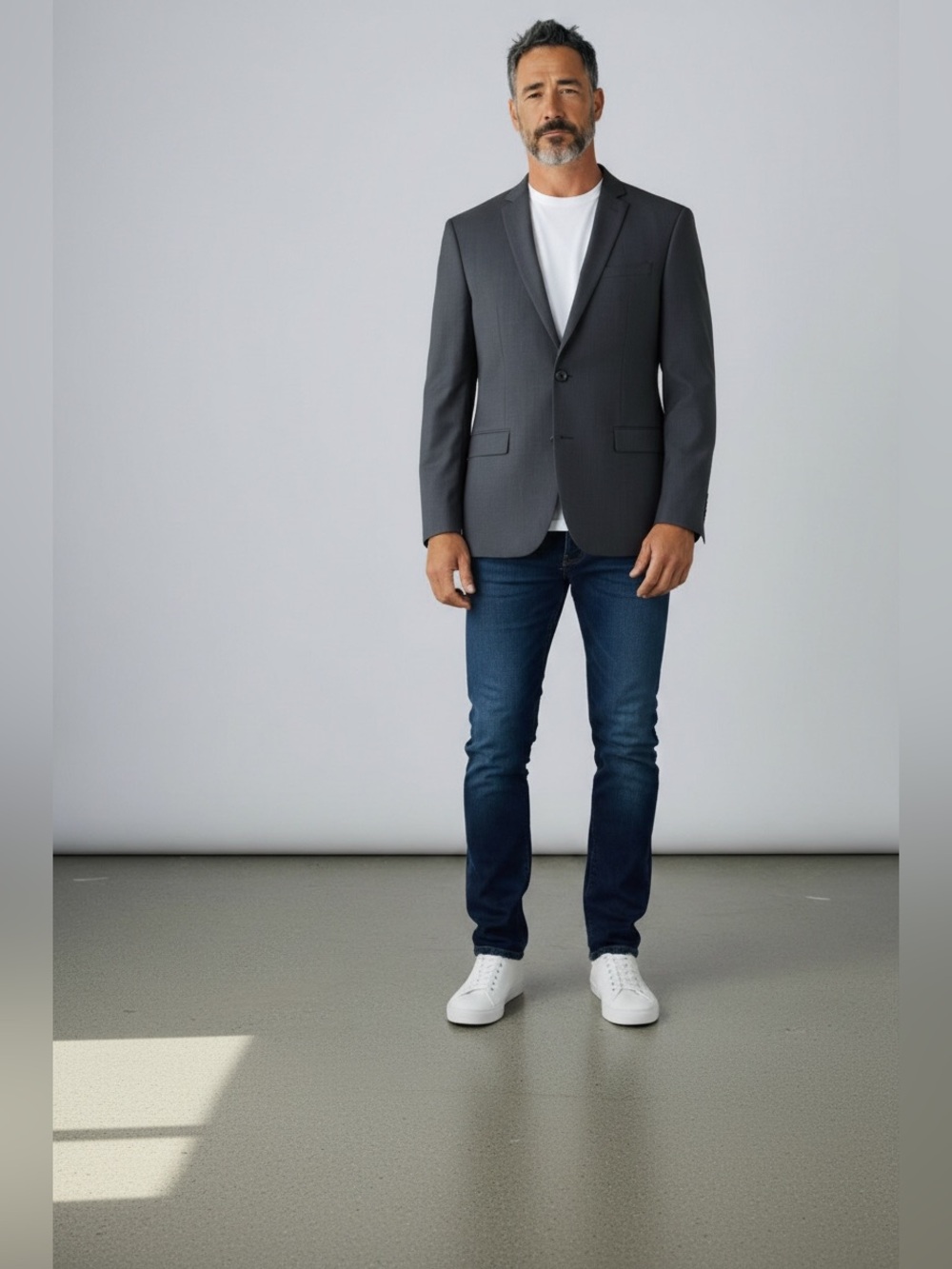 Bar III Slim Fit Men's Black Two-Button Blazer Jacket